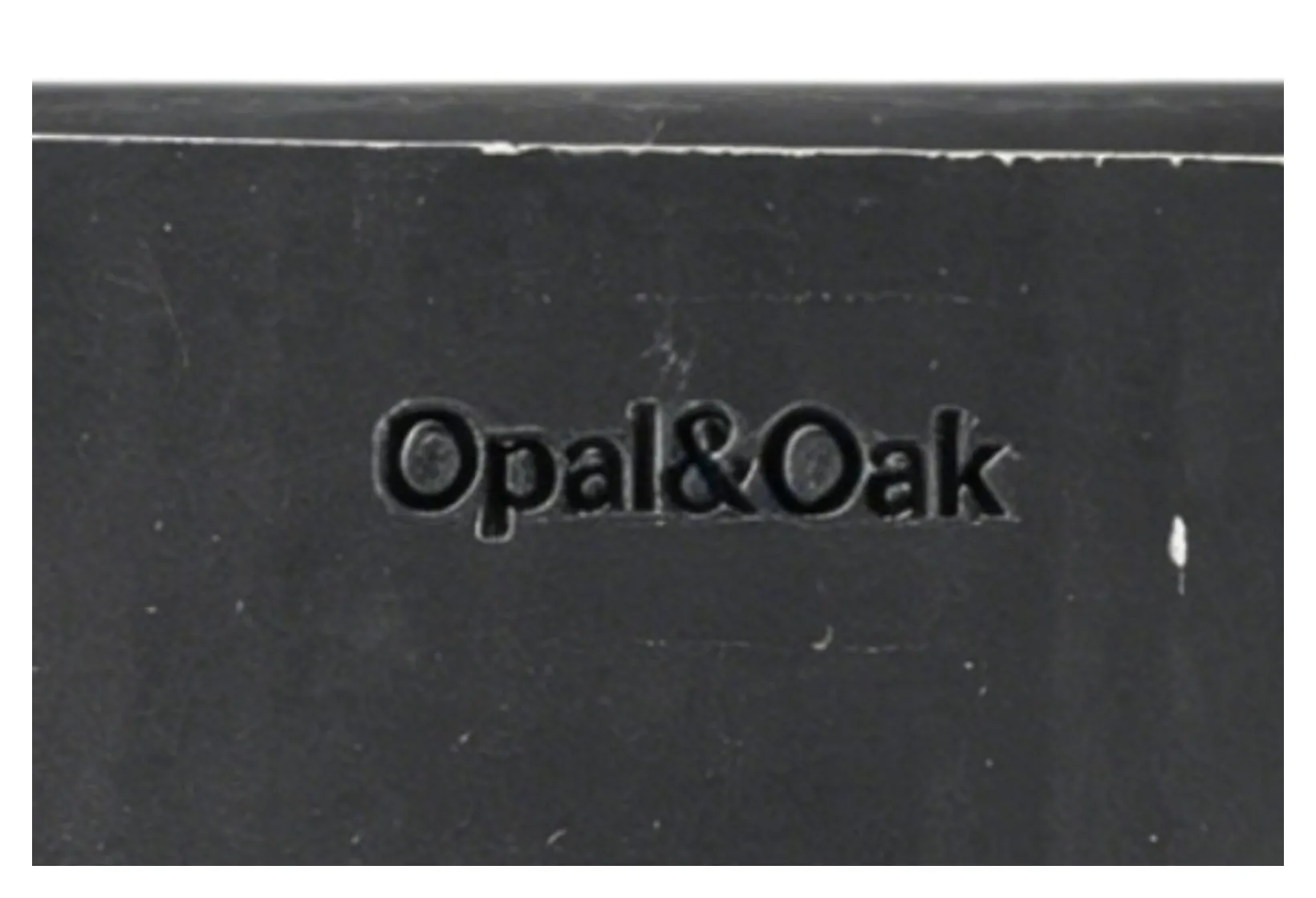 The Opal&Oak name printed on that box, photographed close up
